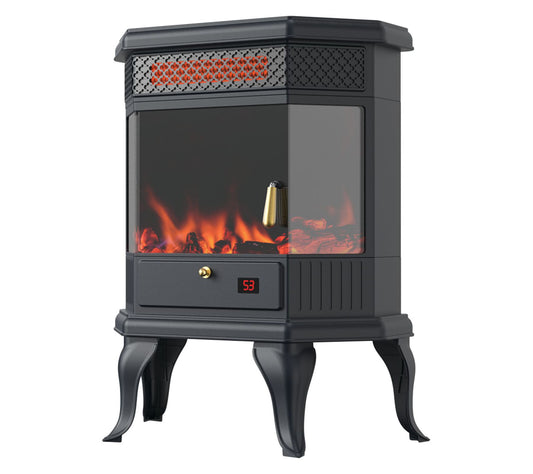Lifesmart 3 Element 3D Top Heater Stove w FireBurning Crackle