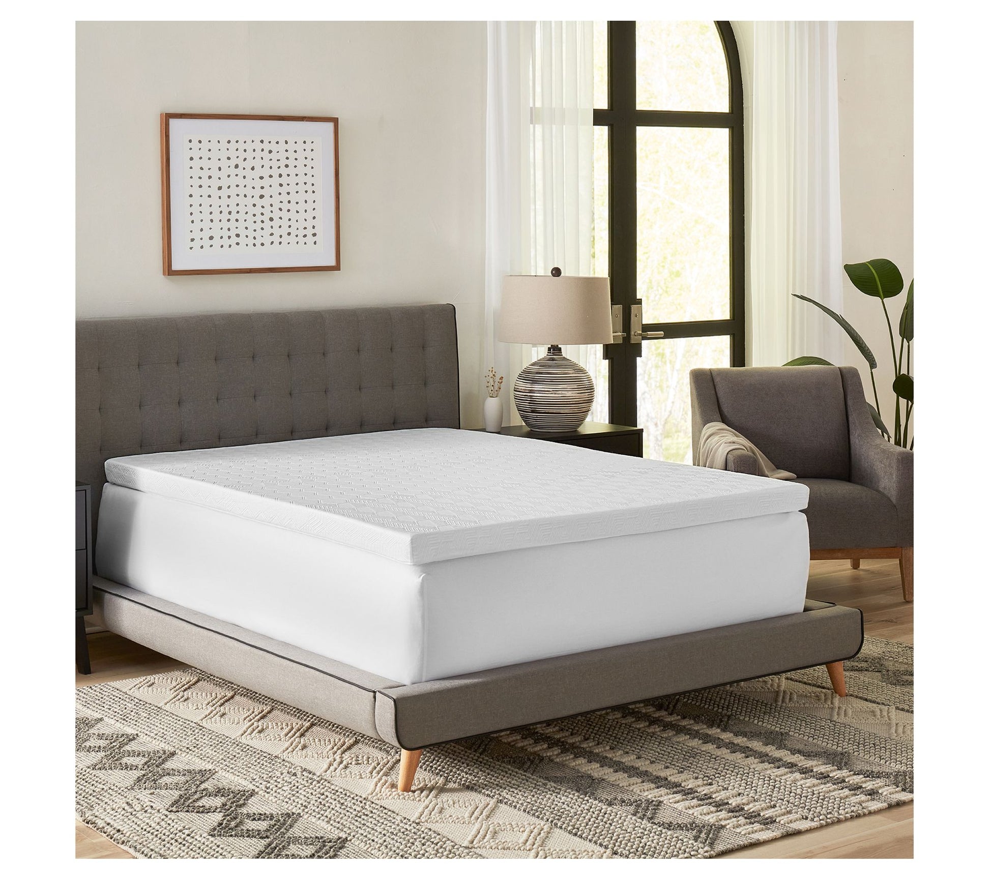 Bodipedic 3" Gel Memory Foam Mattress Topper with Cover, Cal K