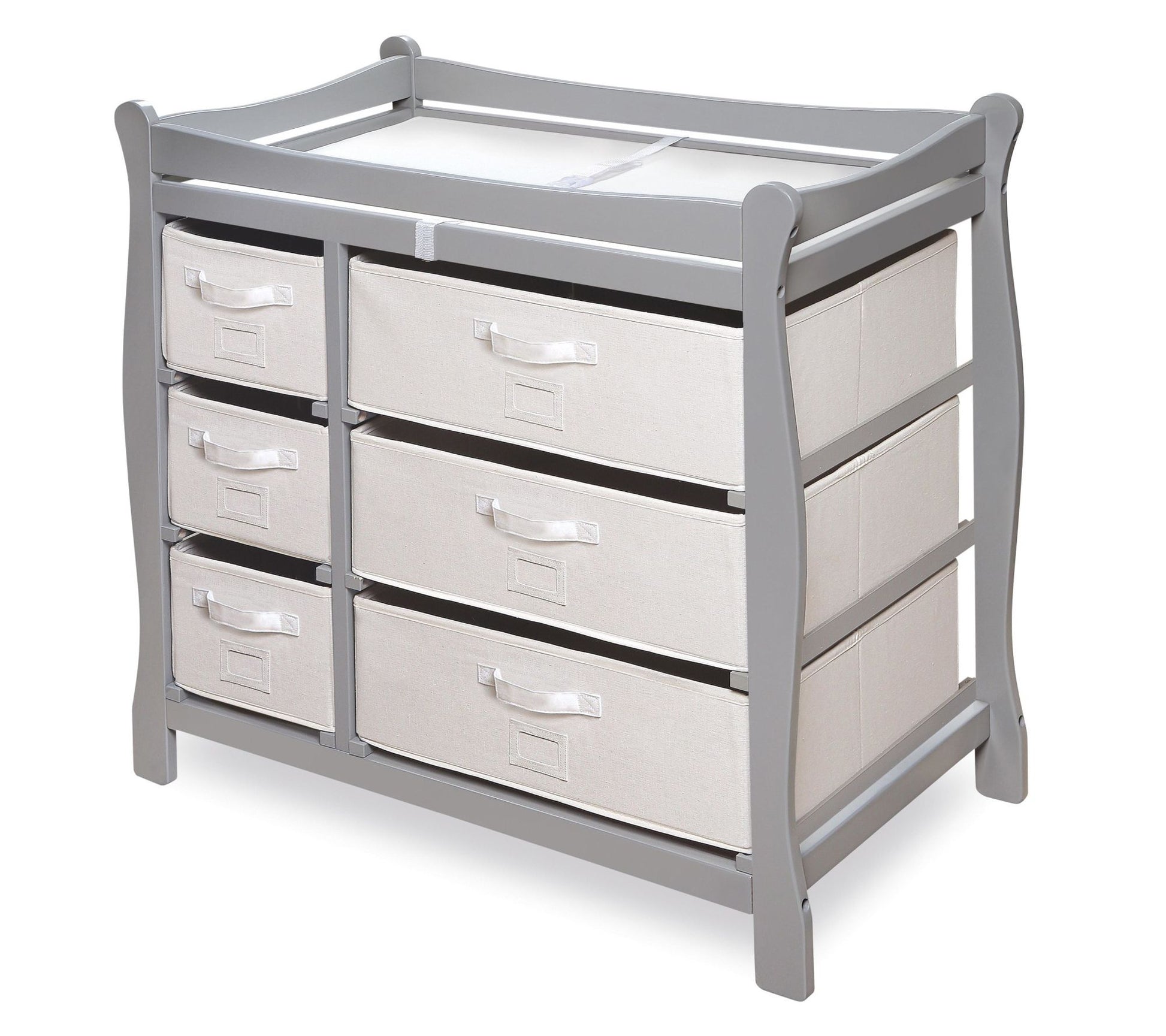 Badger Basket Sleigh Style Changing Table w/ 6Baskets