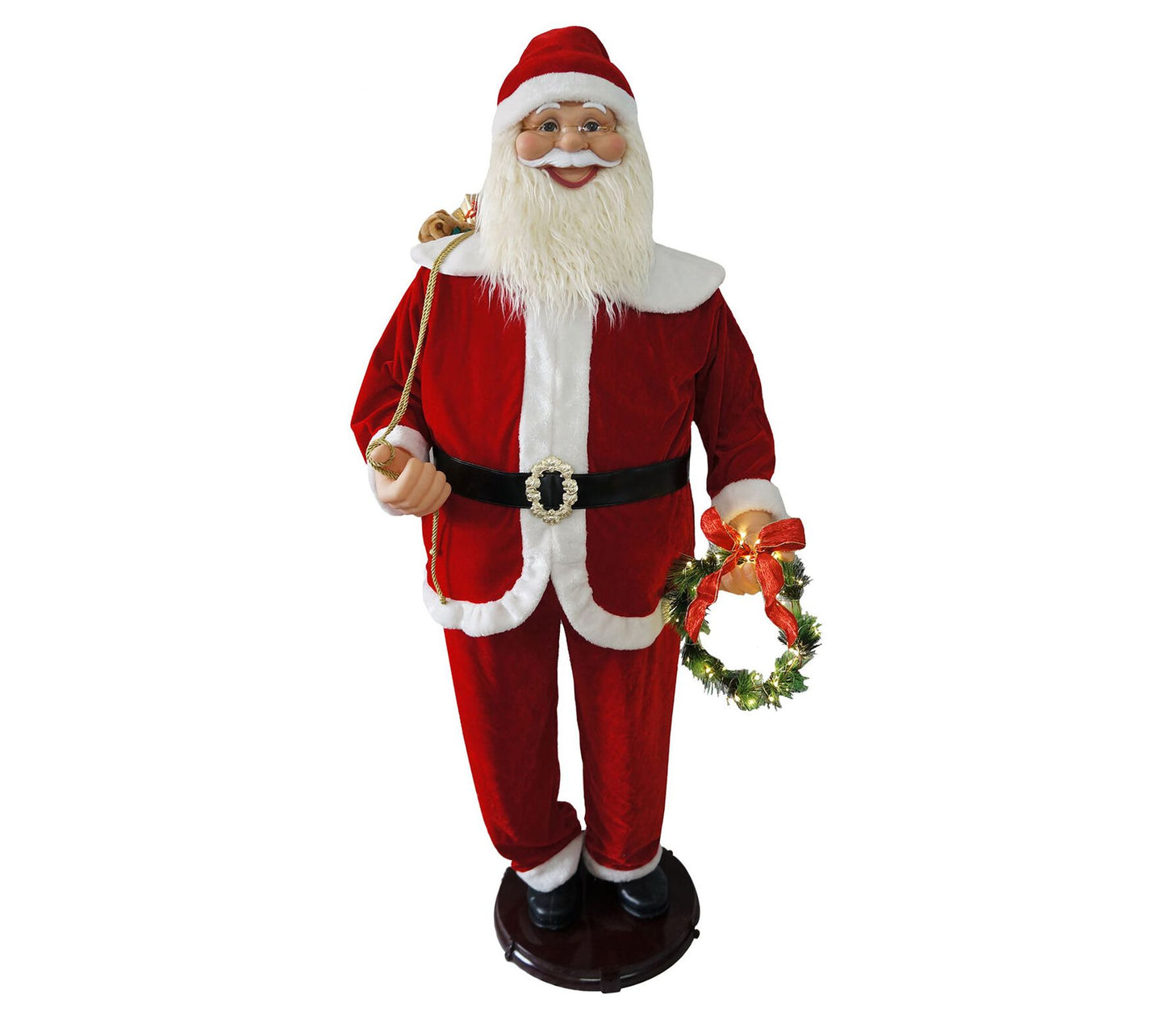 Christmas Time 58" Traditional Dancing Santa Claus with Wreath