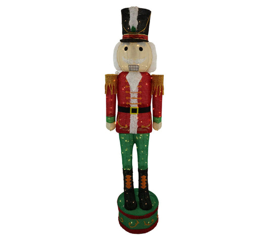 Fraser Hill Farm 6' Prelit Tinsel Nutcracker Indoor or Outdoor