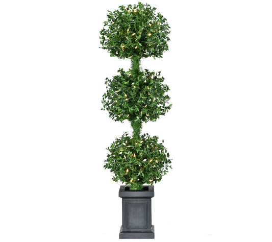 Fraser Hill Farm All Season 4-Ft. Boxwood 3-Ball Topiary