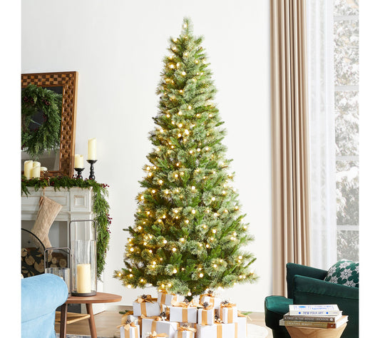Glitzhome 7.5ft LED Pre-Lit Cashmere Pine FauxChristmas Tree