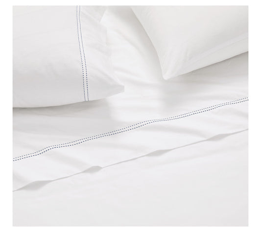 SCOUT Pick Stitch Cotton Percale Queen Sheet Set