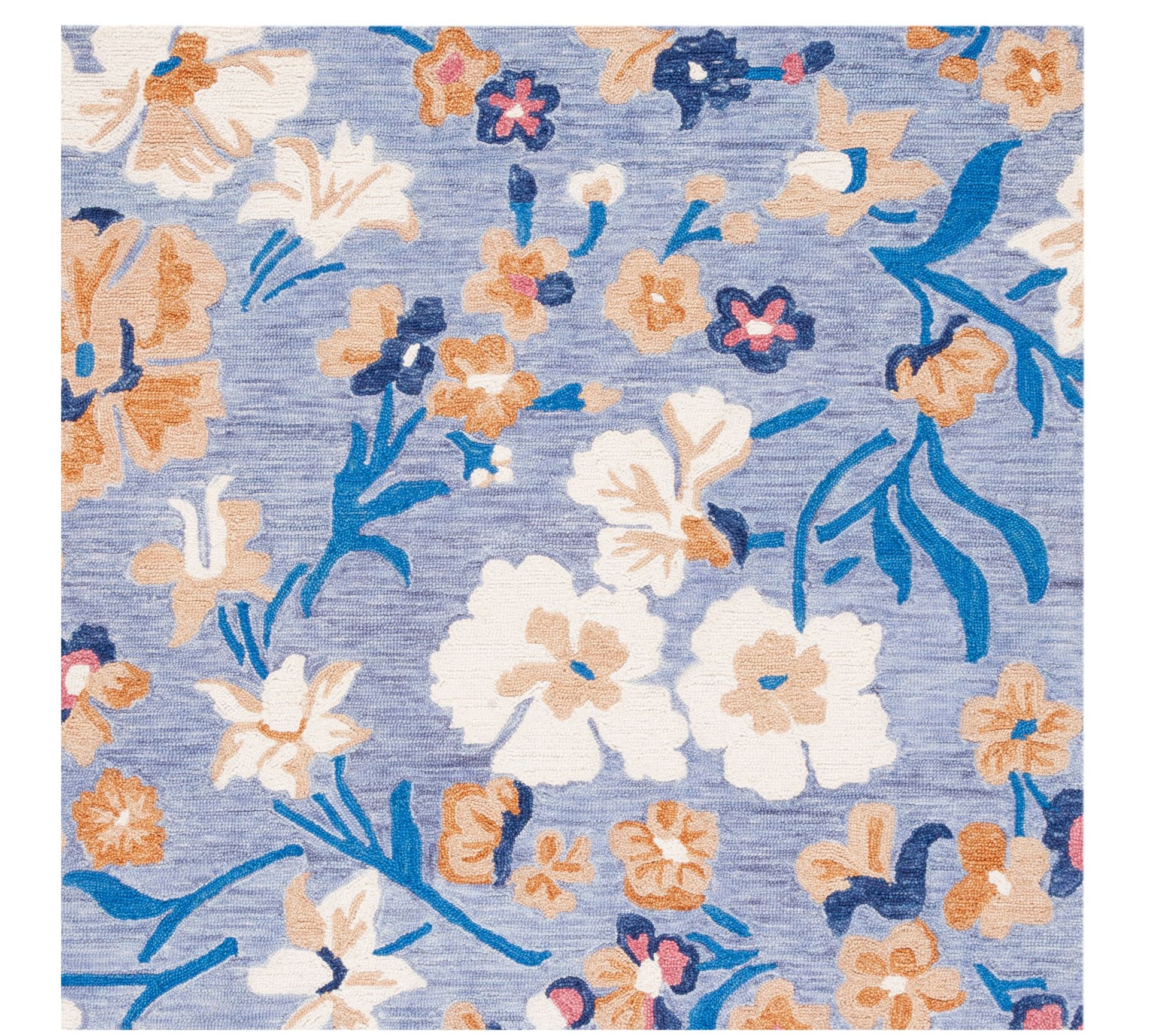 Safavieh Blue Garden Hand Tufted Wool 6' x 6' Square Rug