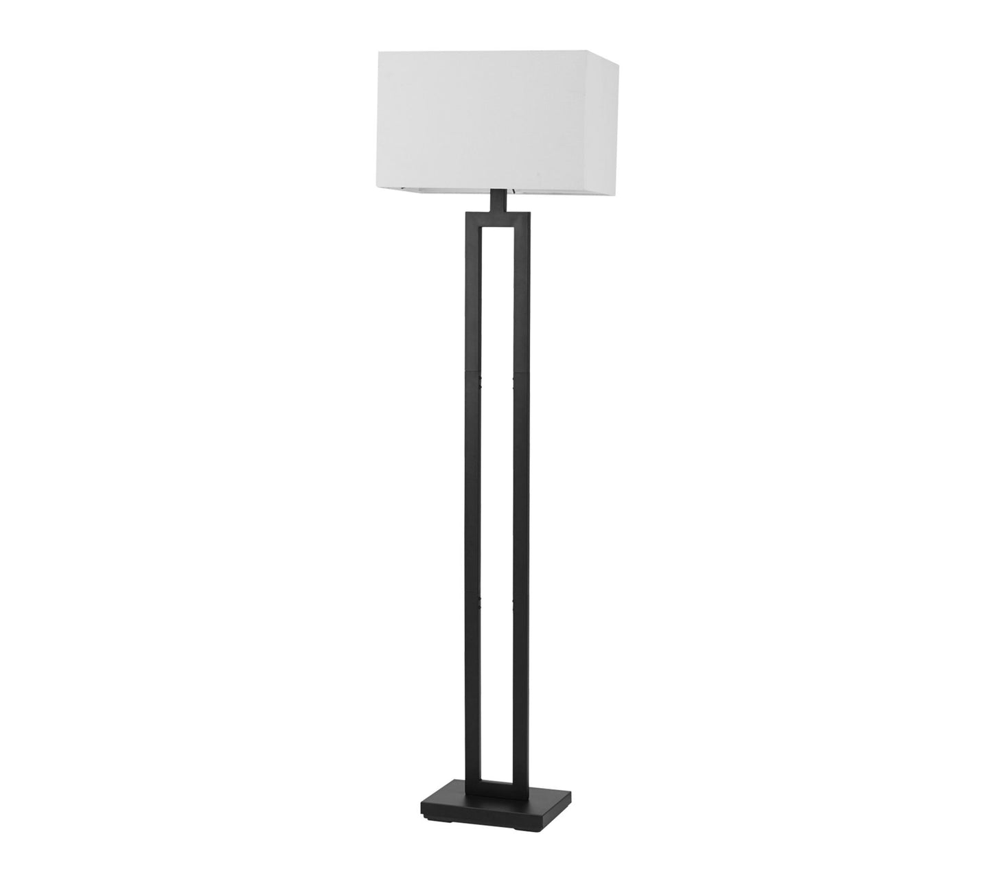 Globe Electric 58" Matte Black Floor Lamp WhiteLinen Shade
