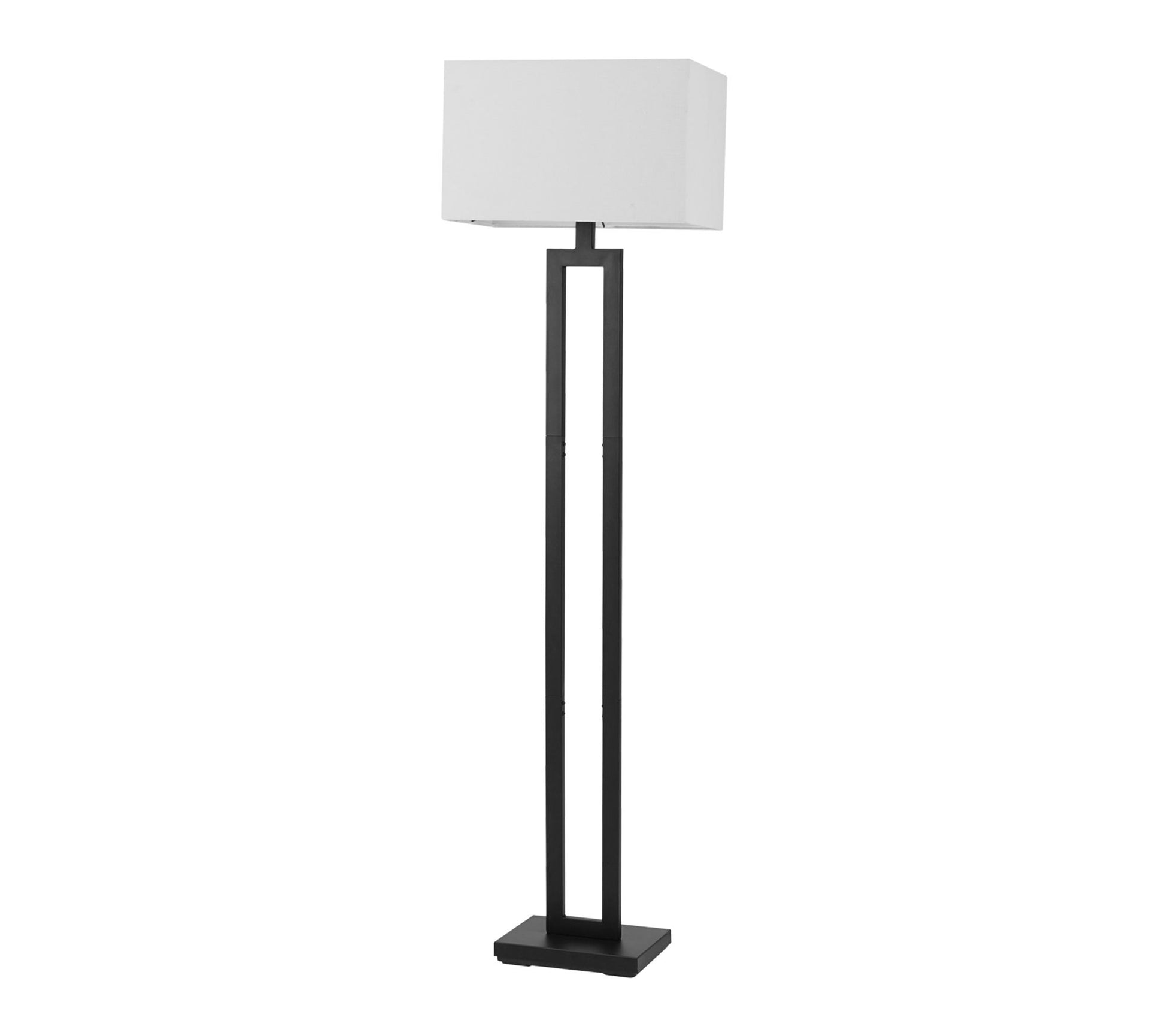 Globe Electric 58" Matte Black Floor Lamp WhiteLinen Shade