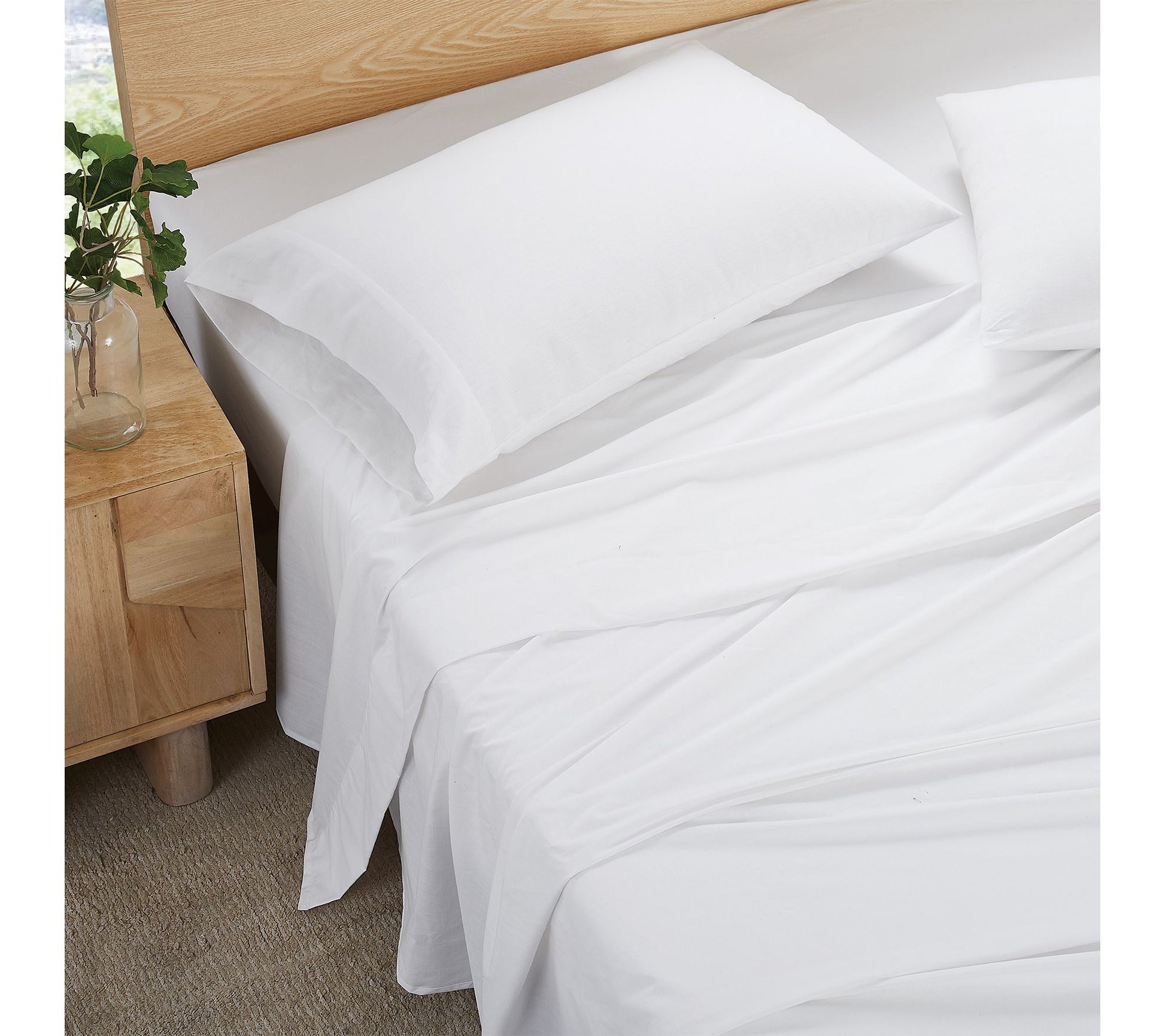 Frye 100% Cotton Linen Weave Queen 4 Piece Sheet Set