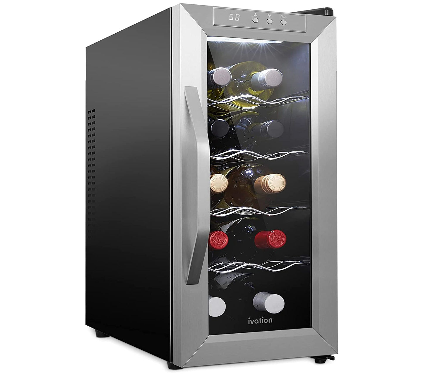 Schmecke 10-Bottle Thermoelectric Stainless Ste el Wine Cooler