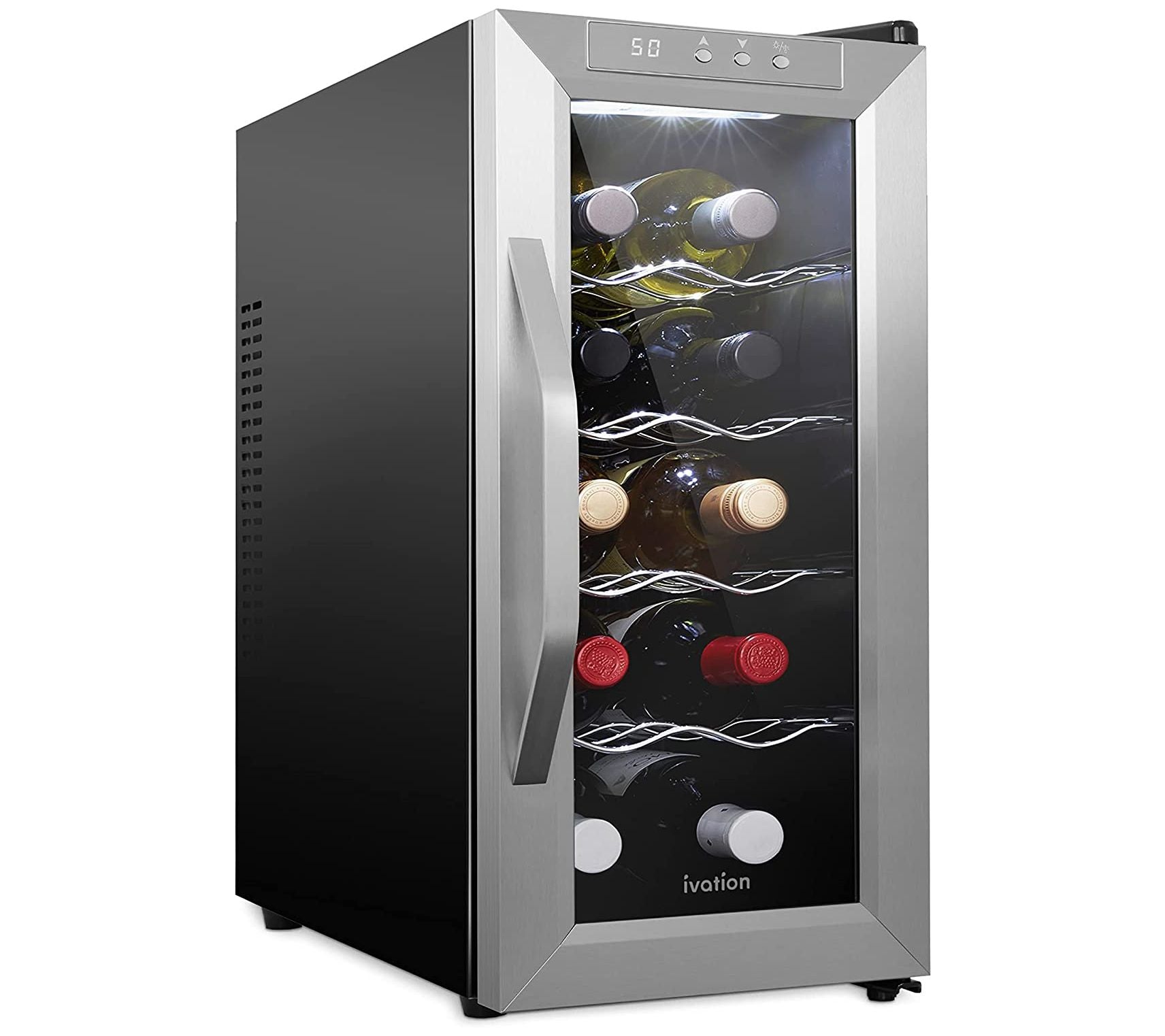 Schmecke 10-Bottle Thermoelectric Stainless Ste el Wine Cooler