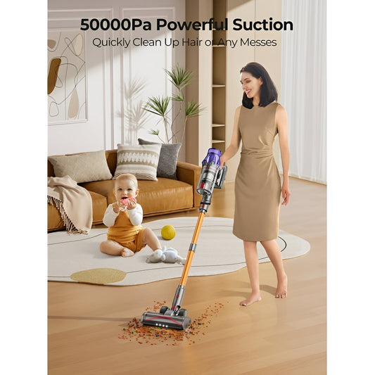 Laresar Cordless Vacuum Cleaner 40kpa 60mins Stick Vacuum Lightweight for Carpet Floor Pet Hair