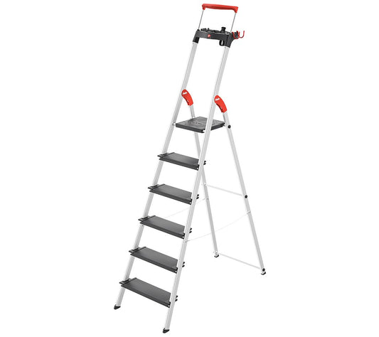 Hailo L100 TopLine  6-Step aluminum safety stepladder